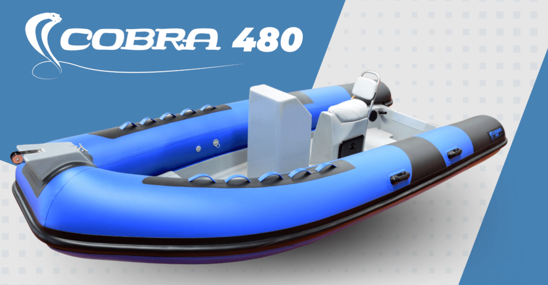Barco semirrígido de pesca Cobra 480 en versiones PVC y Neopreno Hypalon para pesca deportiva.