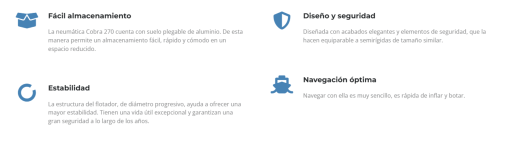 Ventajas de la embarcación Neumática Cobra