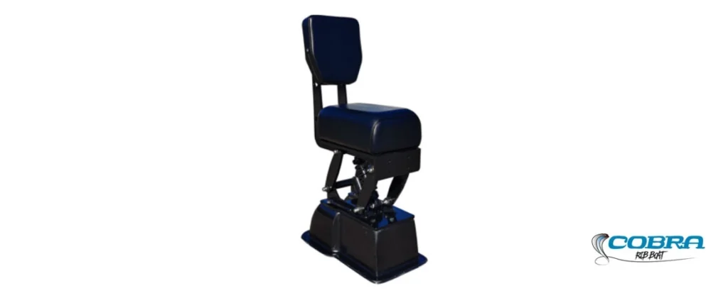 Asietno Jockey JS-SM con suspensión amortiguada de 94 cm para lanchas rápidas y semirrígidas profesionales.