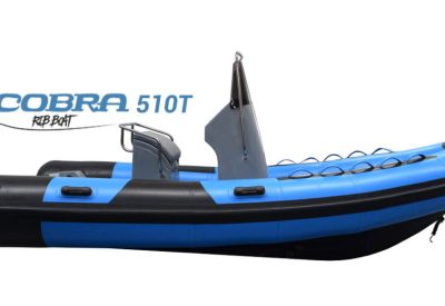 Lancha semirrígida Cobra 510T de 5 metros con flotador de Neopreno Hypalon y casco en V profunda para ocio y pesca.